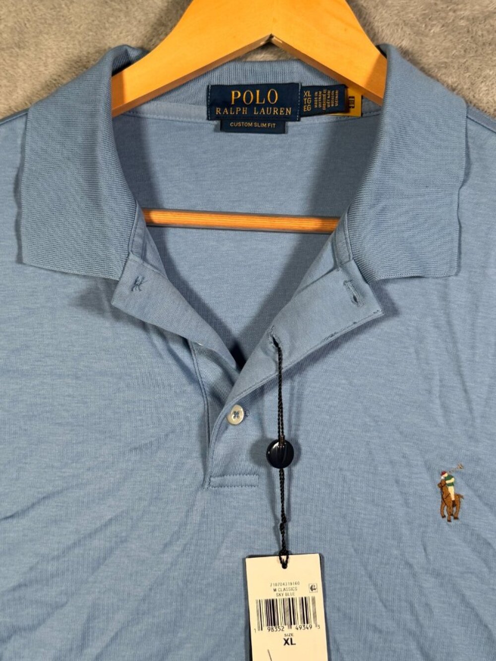 Polo Ralph Lauren Shirt Mens XL Sky Blue Custom SLIM Fit Pony Soft $118